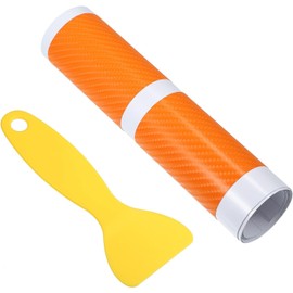 Edinstry 4pcs Car Door Edge Reflective Stickers Protection Guard Strips Universal Car SUV Anti-Collision Sticker Decal Orange Car Side Door Edge Guards Protector 4D Carbon Fiber with Tool