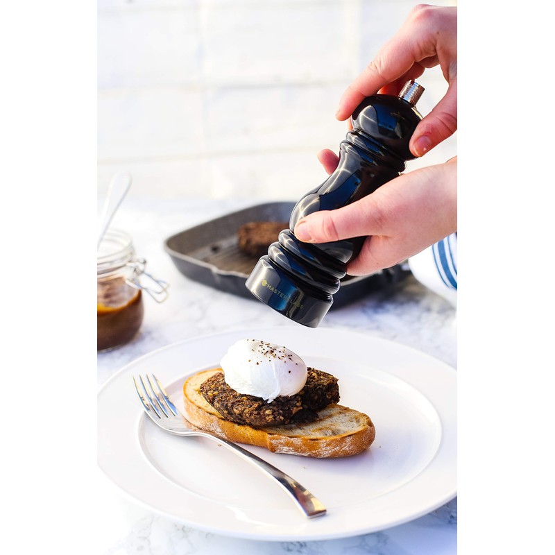 MasterClass Pepper Mill or Salt Grinder with Interchangeable Cap, Plastic,