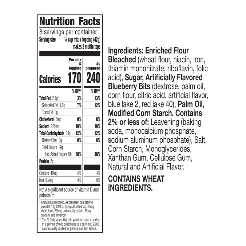 Betty Crocker Muffin Tops Mix, Blueberry, With Topping, 11.9 oz