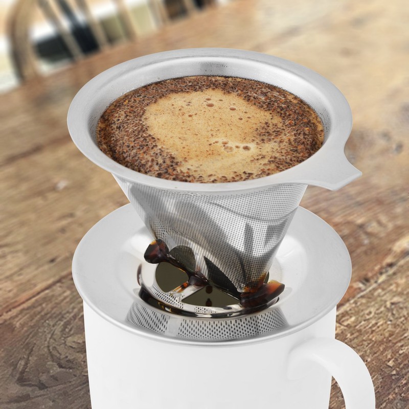Strix Design Coffee Dripper, Stainless Steel 1-2 Cup Paper Filter,