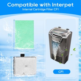 Haliya CF1 Filter Service Pack 3 Month – Compatible with Interpet Filter – Fish Tank Filter Cartridges Kit for Aquarium – Compatible with Interpet CF1 – 3+3 Replacement Set