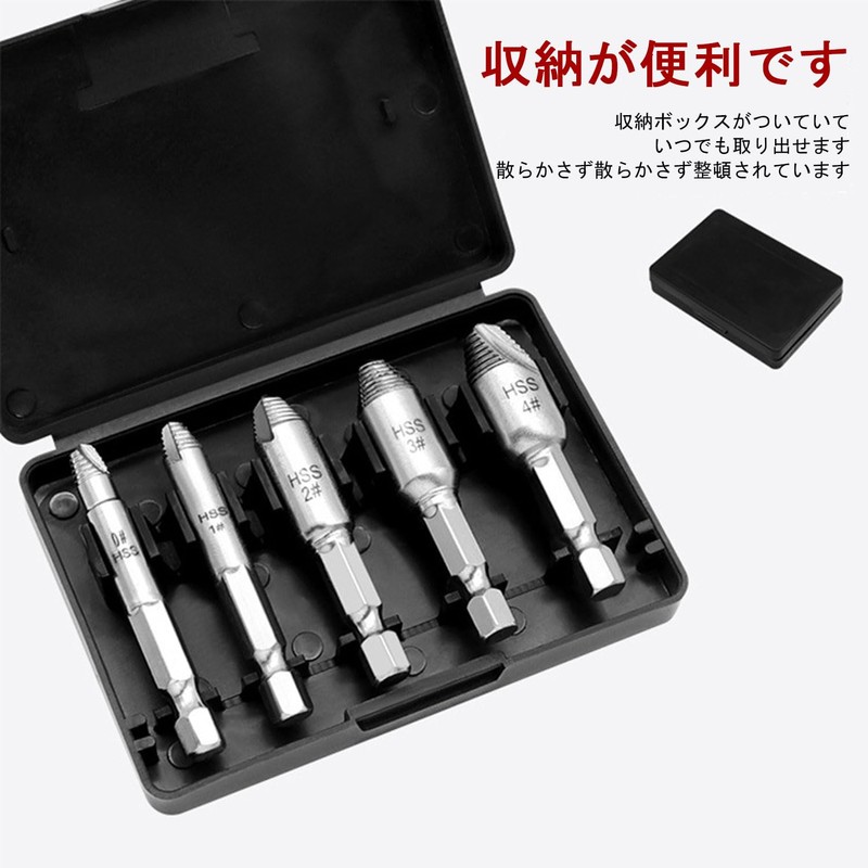 Reverse Tap Screw Hole (Set of 5) Reverse Tap Set,