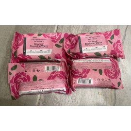 Sephora 4 SEPHORA Rose Glowing Face Cleansing Wipes 10 Ct each Pack. New Travel Size.