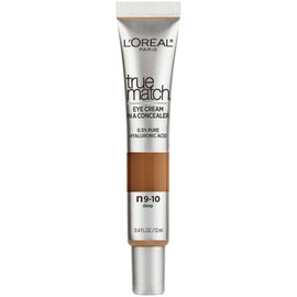 L’Oréal Paris True Match Eye Cream in a Concealer, 0.5% hyaluronic acid, Deep N9-10, 0.4 fl. oz.