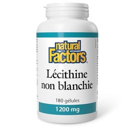 Natural Factors Natural Factors Unbleached Lecithin 1200 mg, Helps to Support Liver Health, Non-GMO Soybean, 180 Softgels