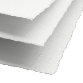 25 hojas de papel de acuarela de dibujo en blanco con borde de cubierta, color blanco roto, papel de hojas sueltas mixtas, trapo de algodón hecho a mano para artistas, invitaciones, manualidades (6 x