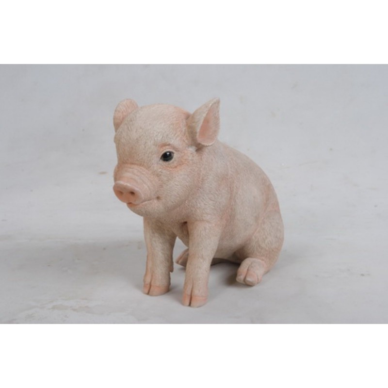 All Line Dark Brown Sitting Baby Pig, 6"