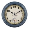 Horizent Outdoor Clocks Waterproof with Thermometer Rustic Coastal Wall Clock