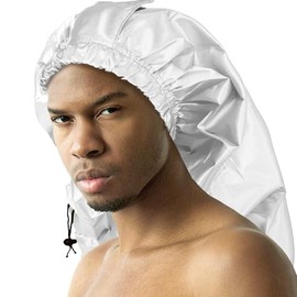 Titan Dreadlocks Shower Cap for Braids, Adjustable Waterproof Reusable Shower Cap for Women and Men, Comfortable and Durable Shower Caps for Women Reusable Waterproof Use (WHITE)