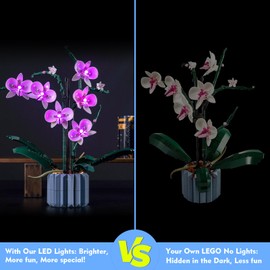 VONADO LED Light Set for 10311 Orchid Set, Pink Lighting Compatible with Orchid Set (No Model), Creative DIY Decor Orchid Flower Light Kit (ONLY Lights)