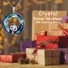 JUSTKIDSTOY Panda Necklace Sterling Silver Cute Animal Pendant Necklace with