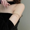 SSKHE Upper Arm Cuff Bracelet, Adjustable Gold and Silver Coils