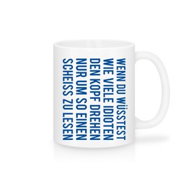 Shirtinator Funny Mug with Saying I Idiots Head Turn I Gift Idea Birthday Office Colleague Funny Cups Gift Best Friend Sister Brother