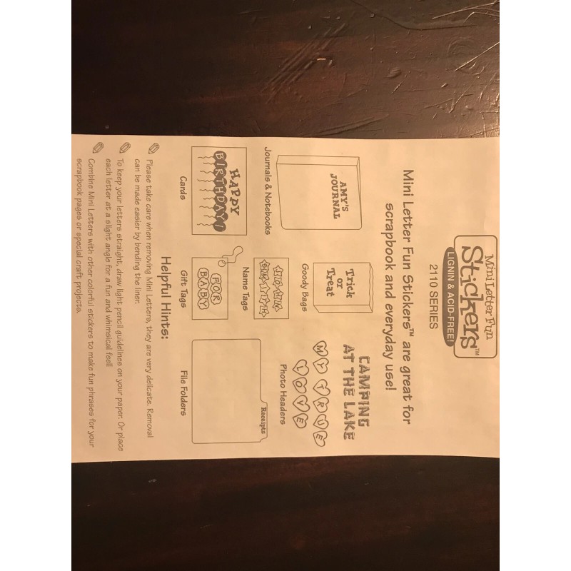 Rustic Mini Letter Stickers 3 sheets per