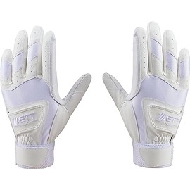 ZETT BG16811HSW Baseball Batting Gloves, For High School Students, Ambidextrous, White (1100), S