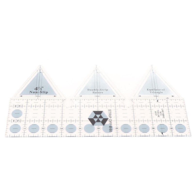 Ruler Grids 45/60/90 Degree Double Strip Ruler Transparent Acrylic Non