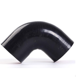 BLACKHORSE-RACING Universal 51mm 2" 4-Ply High Performance 90 Degree Elbow Reducer Coupler Silicone Hose Black