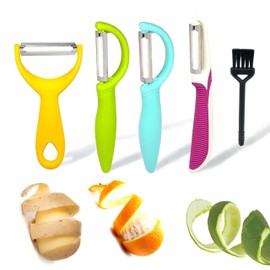 5PCS Stainless Steel Peeler Vegetable, Apple Peelers for kitchen, Fruit, Carrot, Veggie, Potatoes Peeler, Y-Shaped and I-Shaped Stainless Steel Peelers for Orange Potato Apple Carrot Fruit