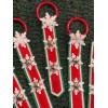 Christmas Decor Bell Doorknob Hanger Snowflake Red Green White 2