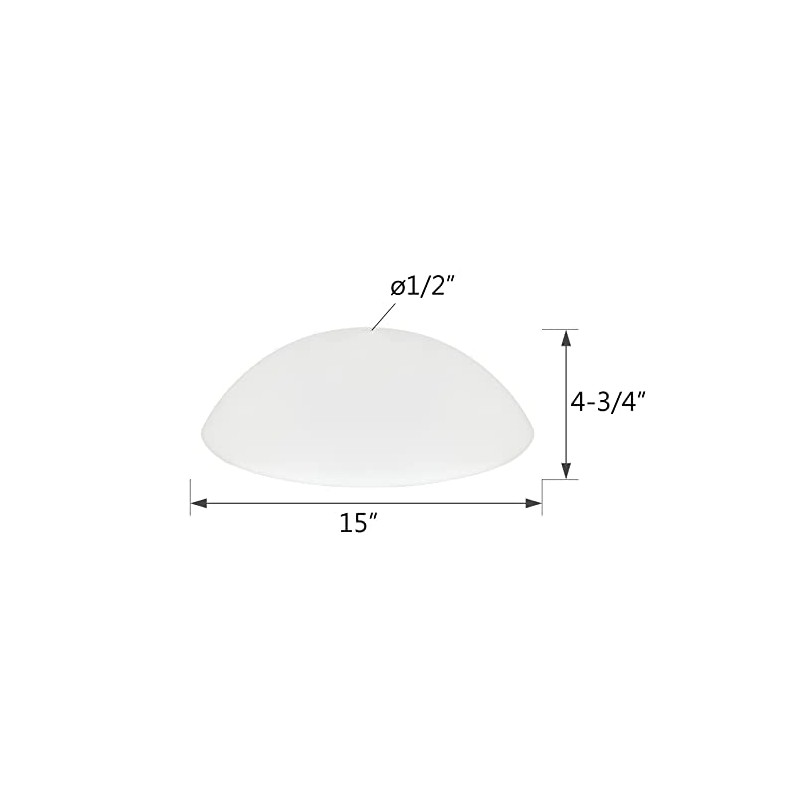 Aspen Creative 23084-01A, Flush/Semi-Flush Mount Frosted Glass Shade, 1/2" Center