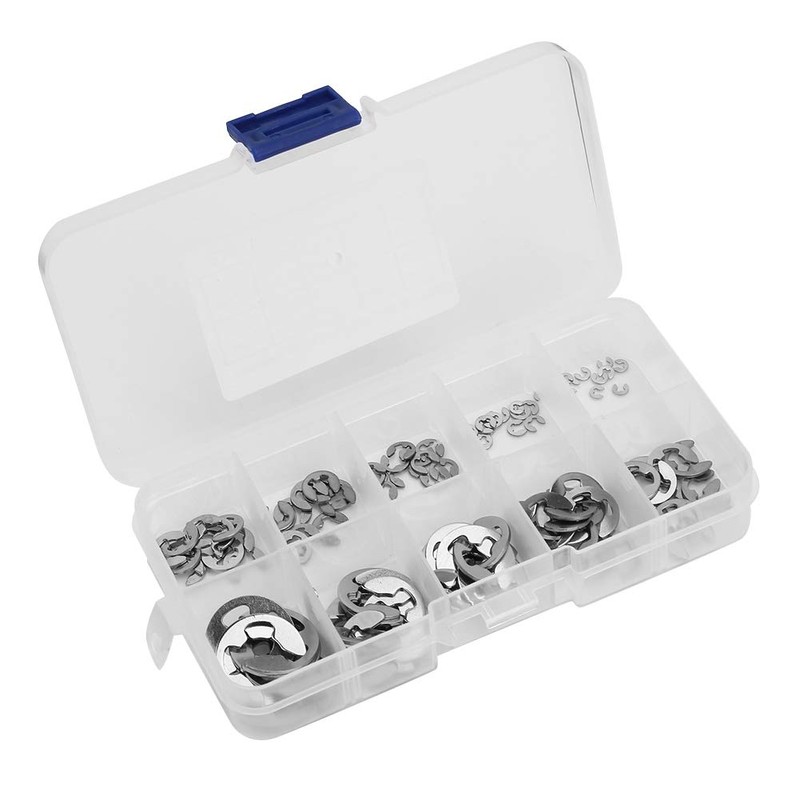 120pcs Retaining Snap Rings,304 Stainless Steel E-Clip Retaining Snap Ring