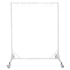 Kojem Automotive Painting Rack 5ft-7ft Height Auto Body Stand for Hoods Doors, Painting Drying Rack w/ 8 Hooks 4 Swiveling Wheels White