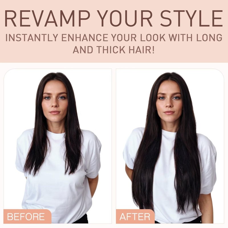 Dark Red Hair Extensions Clip in 26" 100% Synthetic Hairpiece