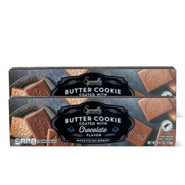 Milk Chocolate Coated Butter Cookie Thins, 2 4.4oz Specially Selected Box, From Germany, Real Cocoa, Crunchy Butter Cookies For Snacking Snack Holiday Gift Treat Dessert