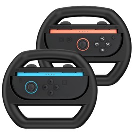 MoKo Switch 2 JoyCon ハンドル スイッチ2ジョイコン用ハンドルグリップケース マリオカート用ハンドルグリップ 臨場感 レース実感 ブラックペア（オレンジ+ブルー）