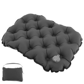 Inflatable Seat Cushion for Camping Lightweight Inflatable Seat Pad Portable Air Sitting Pad Comfortable Air Travel Seat Cushion for Hiking Office Airplane Stadium Car (Grey)