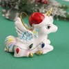 Unicorn with Santa Hat Ornament, Whimsical Christmas Tree Decoration, 2.25