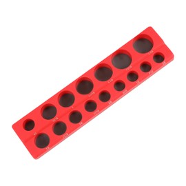 HFS(R) 1/2-inch Magnetic Socket Organizer Set Magnetic Socket Organizer Tray SAE Standard 1/2" Socket Holder Magnetic Tool Organizer 16 Slot Red Hold