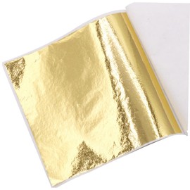 DOITOOL 50pcs Imitation Foil Paper Sheets for Crafting Shiny Gold Color Foil for Furniture Projects