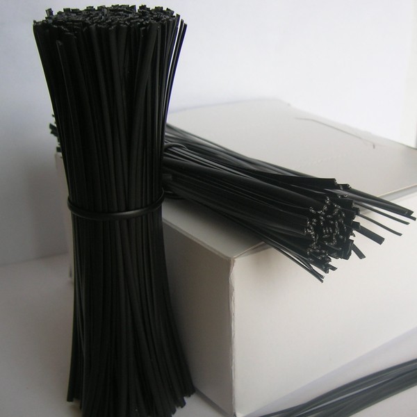 1000pcs 5"(12.7cm) Plastic Black Twist Ties