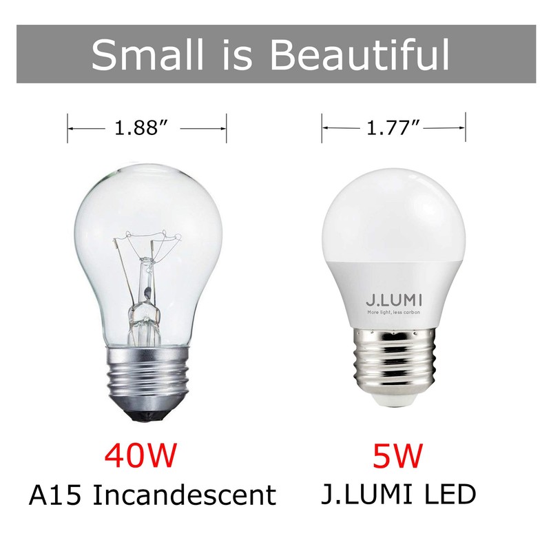 J.LUMI A15 LED Bulb 5W, 3000K Soft White, A15/G45 Bulb