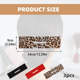 3PCS Hair Bun Maker French Deft Bun Hair Reusable Hair Bun Accessories Lazy Hair Curler Hair French Twist Bun Makers for Hair for Women Girls(Red,Black,Leopard)