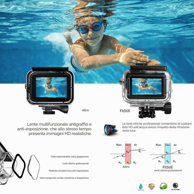 FitStill DJI Action 6 - Kit completo da immersione per