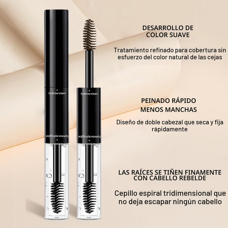Gel para Cejas de Doble Extremo con Color, Fijador de