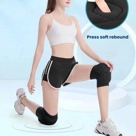 Volleyball Knee Pads for Women – Non-Slip Sports Knee Guards for Yoga, Dance, Basketball, Gym – Breathable Protective Pads for Girls & Women (Black, Large)