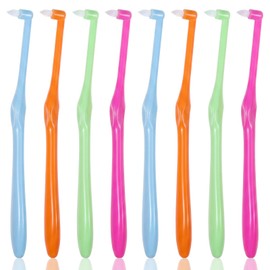 8Pcs Soft End Tuft Toothbrush Orthodontic Tapered Brush Detail Cleaning