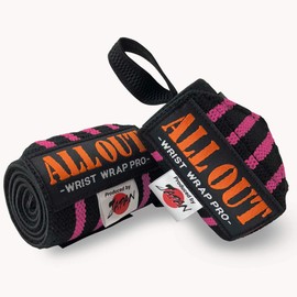 ALLOUT Wrist Wraps, Muscle Training, Weight Training, Unisex, Genuine, 24 Inches (61 cm), Pink
