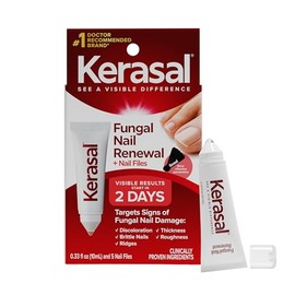 Kerasal Paquete combinado de renovación de uñas y lima de uñas, restaura la apariencia de uñas descoloridas o dañadas, 5 limas de uñas resistentes, 0.