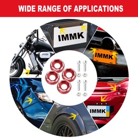 Motorcycle License Plate Bolts - Set of 4 Decorative Aluminum Alloy License Plate Screws, M6, Fit Most Vehicles - Red