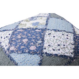 vctops Set of 2 Quilted 100% Cotton Boho Throw Pillow Covers 18" x 18" Farmhouse Country Floral Patchwork Decorative Cushion Cover, Patchwork Flower F