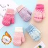 CXQRR Toddler Kids Knit Mittens for Girls Boys, Winter Gloves