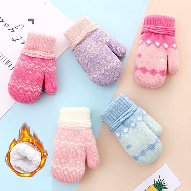 CXQRR Toddler Kids Knit Mittens for Girls Boys, Winter Gloves