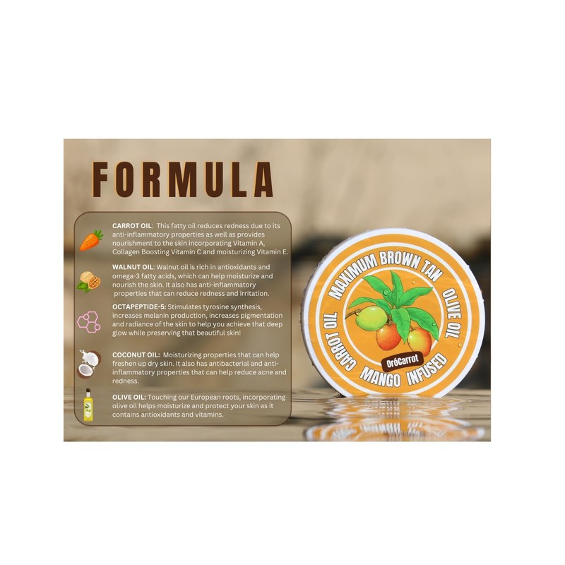 OroCarrot Maximum Brown Tanning Gel: Added Peptide, Carrot & Olive