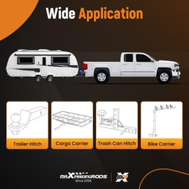 maXpeedingrods Class 3 Trailer Hitch, 2 Inch Receiver, Tow Hitch Receiver for Suzuki Eiger 400 / Vinson 500 2002-2007, King Quad 400 2008-2018 Black Powder Coated