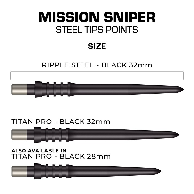 Mission Darts Sniper Points Titan Pro | Steel Tip Replacement
