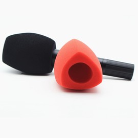Mic Foam Covers Handheld Microphone Windscreen Large Mic Foam Pop Filters for Handheld Microphone Interview Microphones (Triangle, Red)